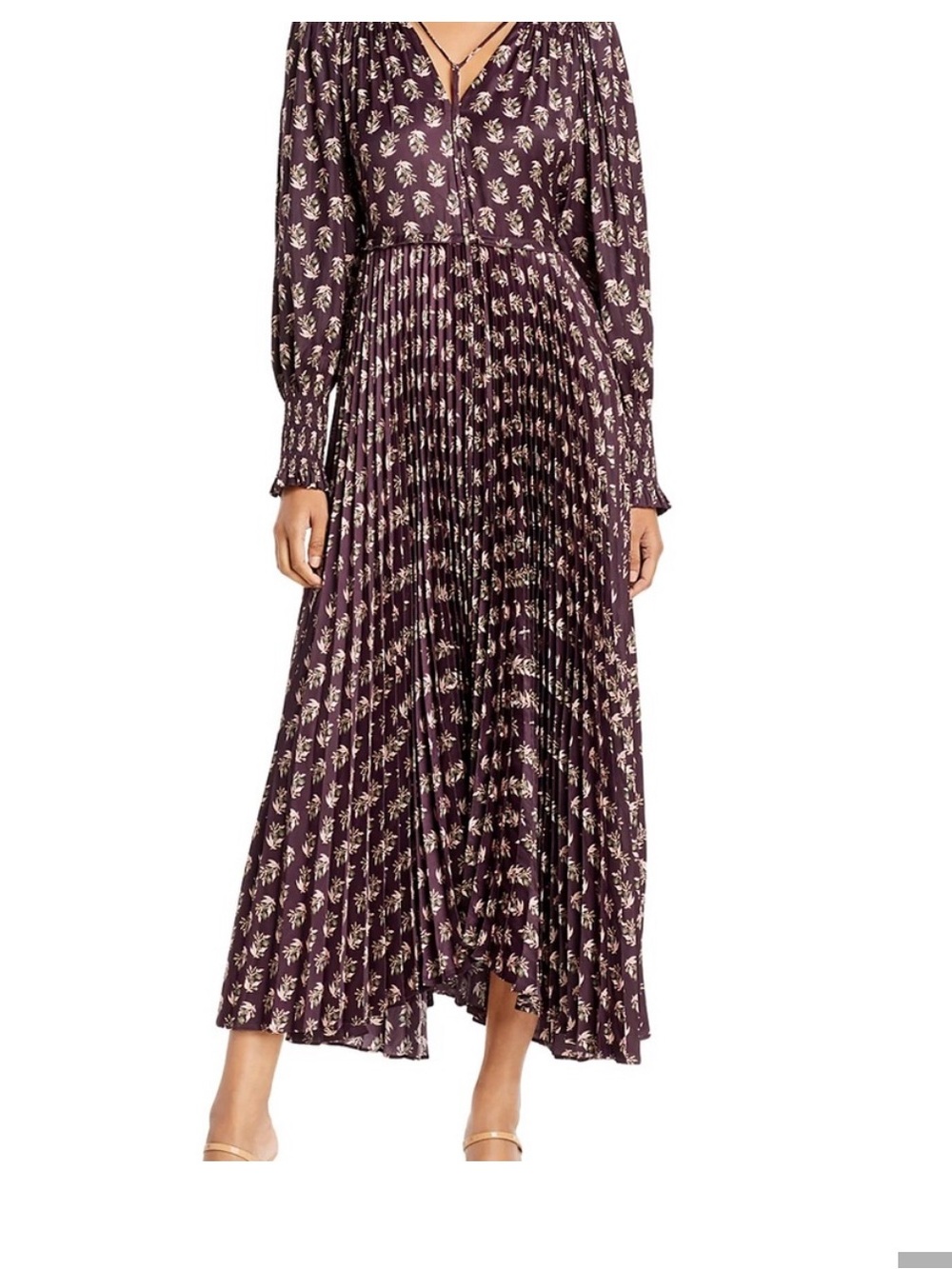 Rebecca Taylor Plum Floral Midi Dress - Picture 2 of 4